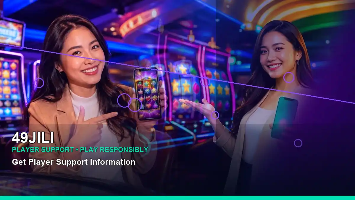 49JILI burst free spins slot games featuring an adult Filipina casino host with a left-framed composition