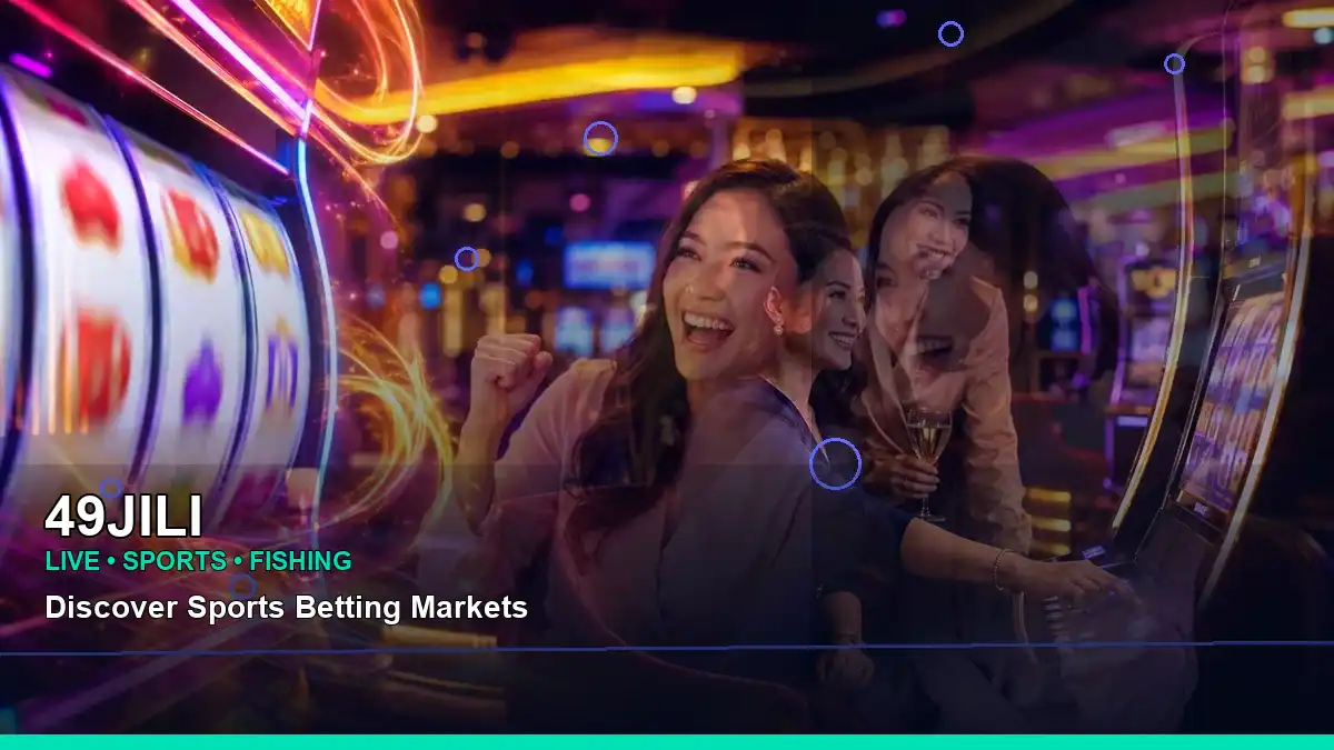 49JILI night online slot games featuring an adult Filipina casino host with a right-diagonal composition