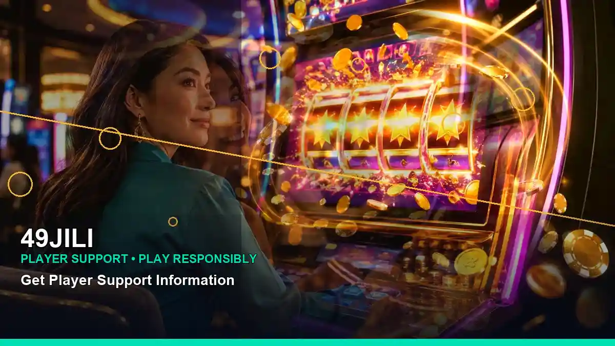 49JILI gold jackpot slot games featuring an adult Filipina casino host with a left-diagonal composition